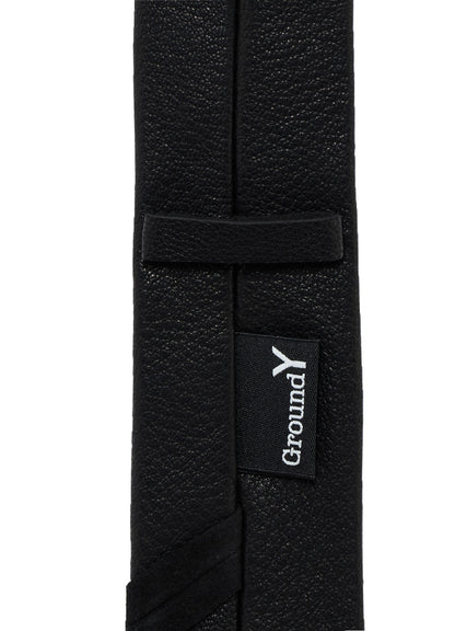 GOAT LEATHER FULL-ANILINE PANEL SQUARE NECKTIE