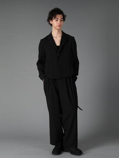 WOOL GABARDINE 12-TUCK PANTS