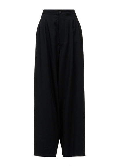WOOL GABARDINE 12-TUCK PANTS