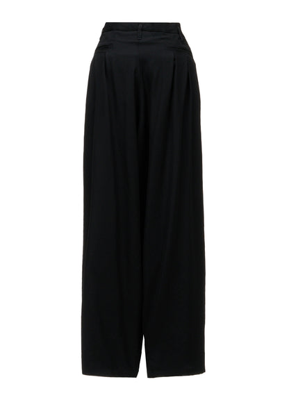 WOOL GABARDINE 12-TUCK PANTS