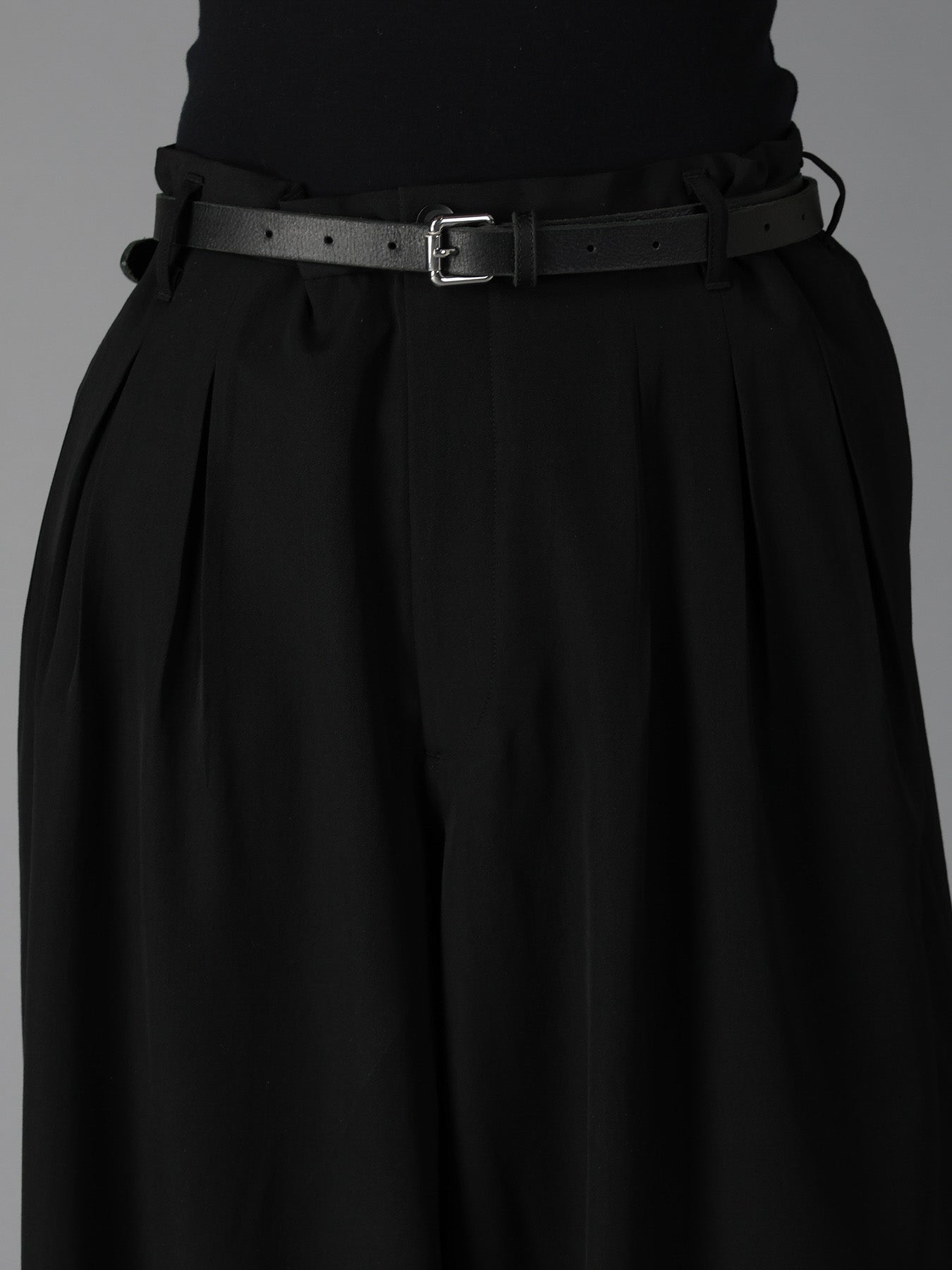 WOOL GABARDINE 12-TUCK PANTS