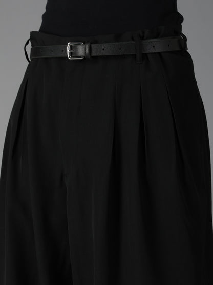 WOOL GABARDINE 12-TUCK PANTS