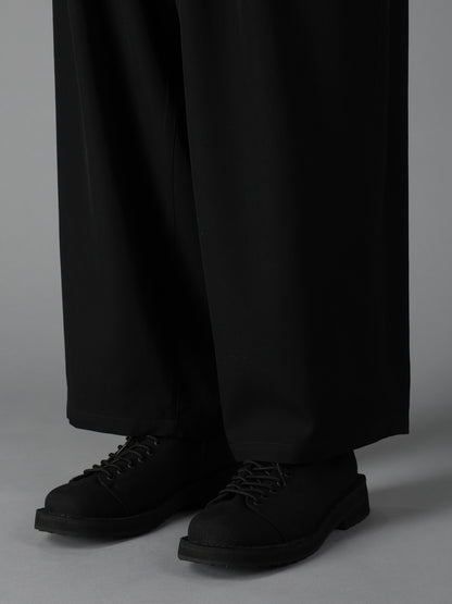 WOOL GABARDINE 12-TUCK PANTS
