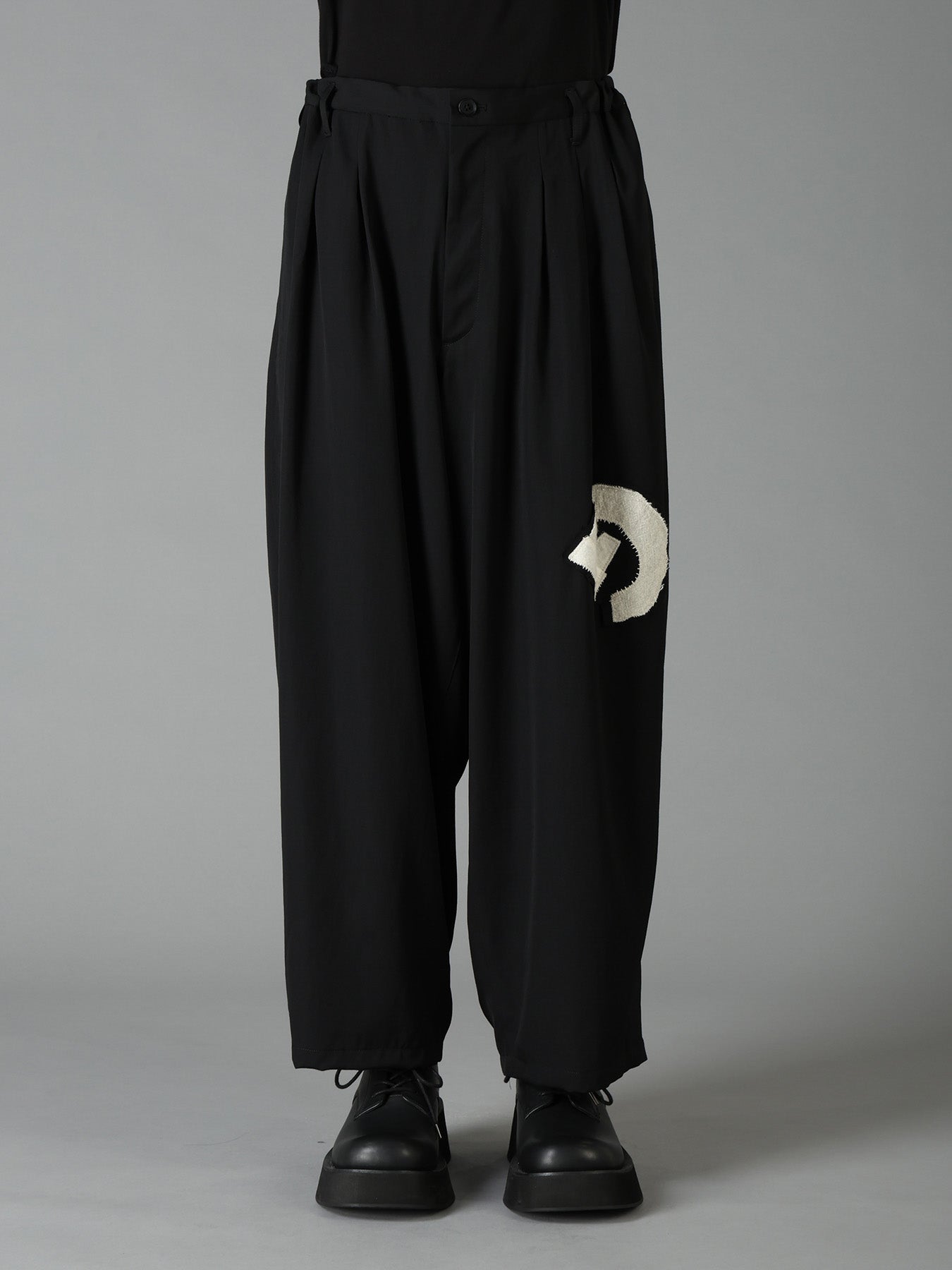 WOOL GABARDINE APPLIQUE 12 TUCK PANTS – THE SHOP YOHJI YAMAMOTO