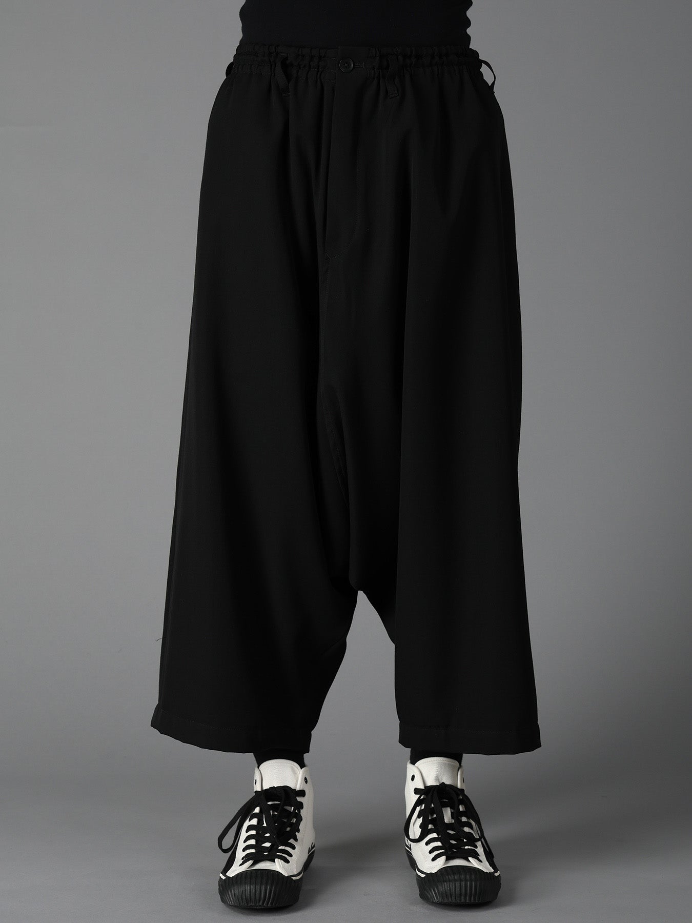 WOOL GABARDINE SAROUEL PANTS