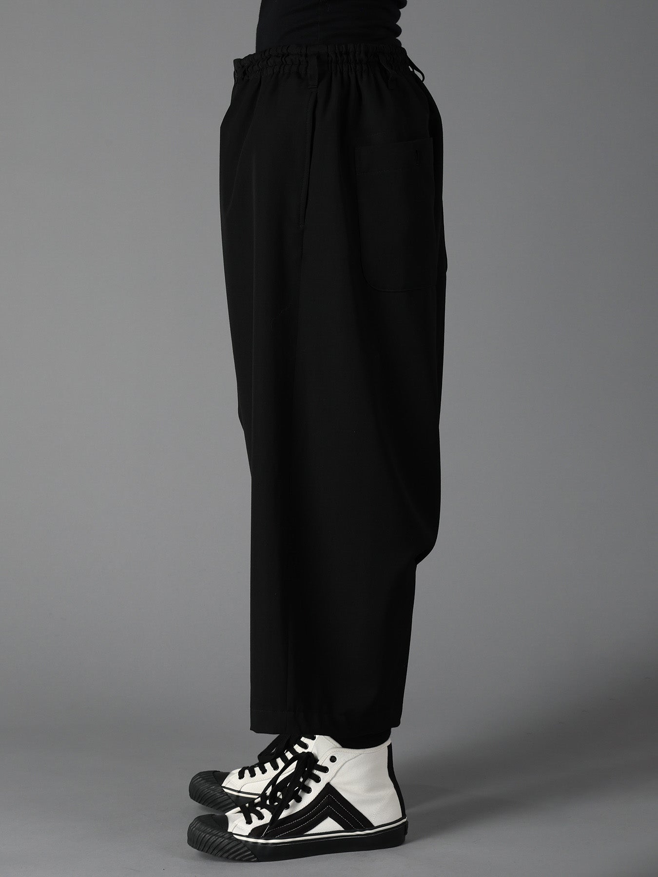 WOOL GABARDINE SAROUEL PANTS