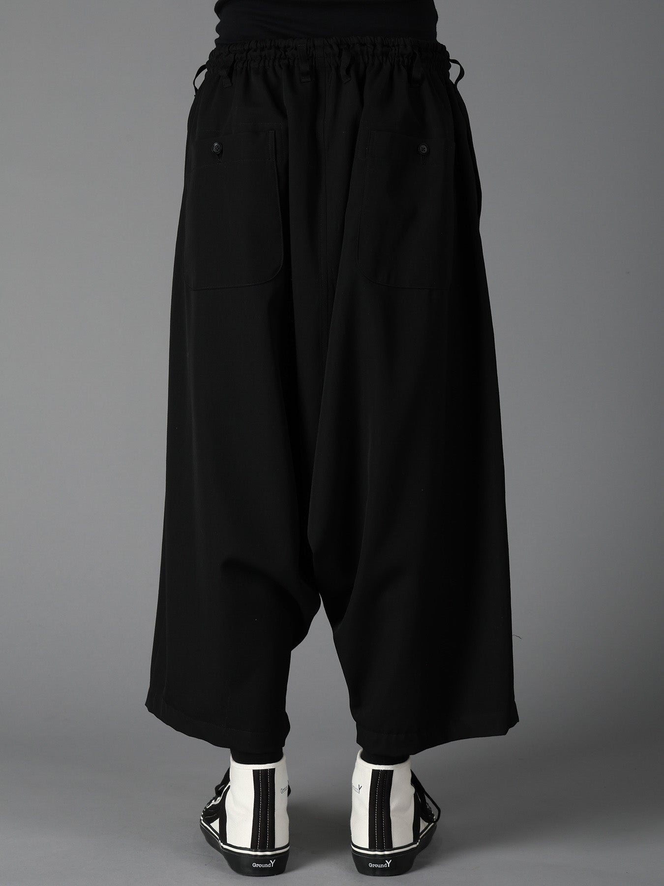 WOOL GABARDINE SAROUEL PANTS