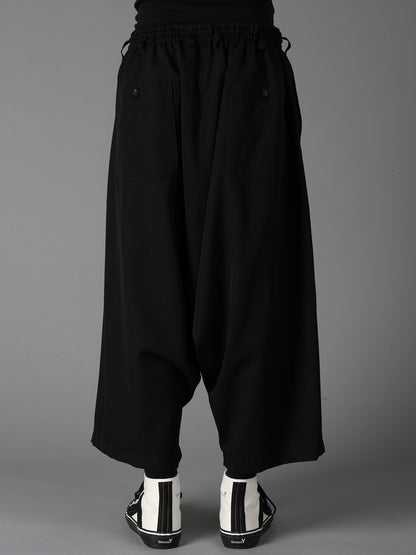 WOOL GABARDINE SAROUEL PANTS