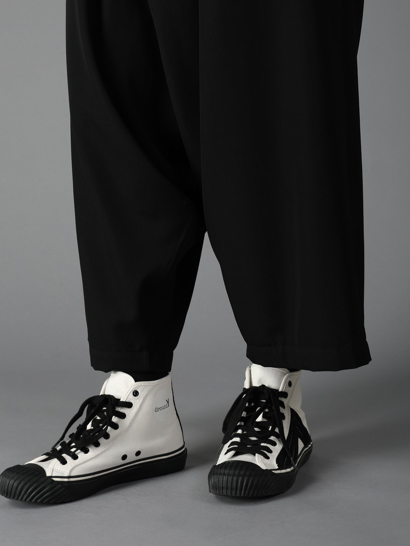 WOOL GABARDINE SAROUEL PANTS
