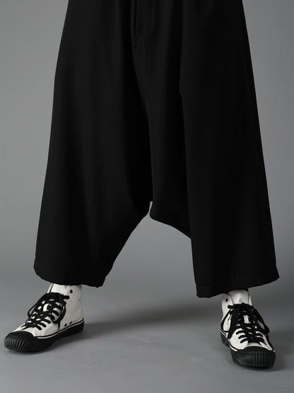 WOOL GABARDINE SAROUEL PANTS