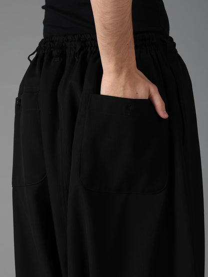 WOOL GABARDINE SAROUEL PANTS