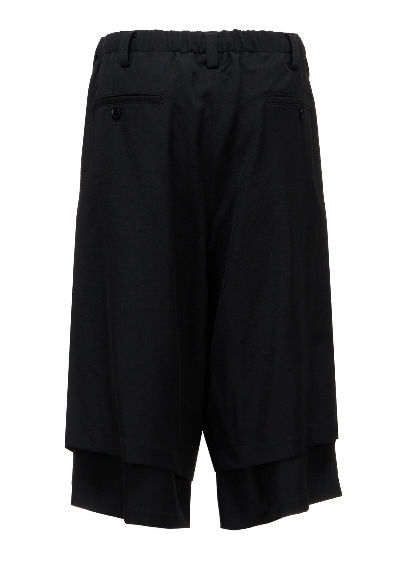 WOOL GABARDINE DOUBLE LAYER HALF PANTS