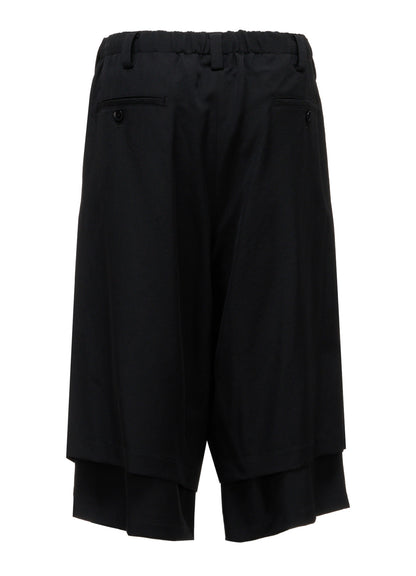 WOOL GABARDINE DOUBLE LAYER HALF PANTS