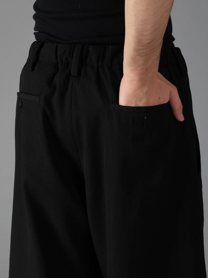 WOOL GABARDINE DOUBLE LAYER HALF PANTS