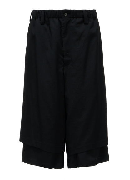 WOOL GABARDINE DOUBLE LAYER HALF PANTS