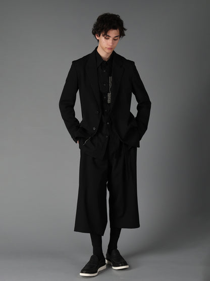 WOOL GABARDINE CROPPED PANTS