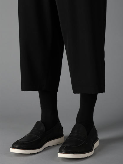 WOOL GABARDINE CROPPED PANTS