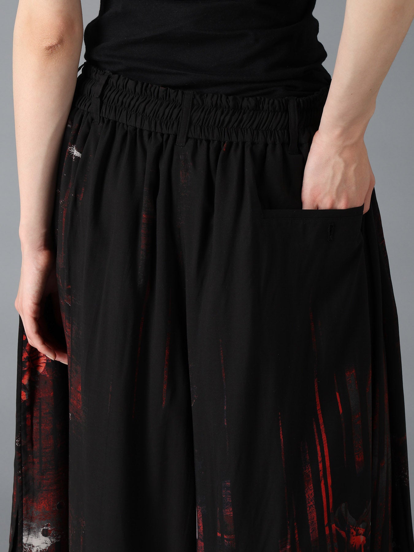 RAYON FLORAL STRIPED CULOTTE PANTS