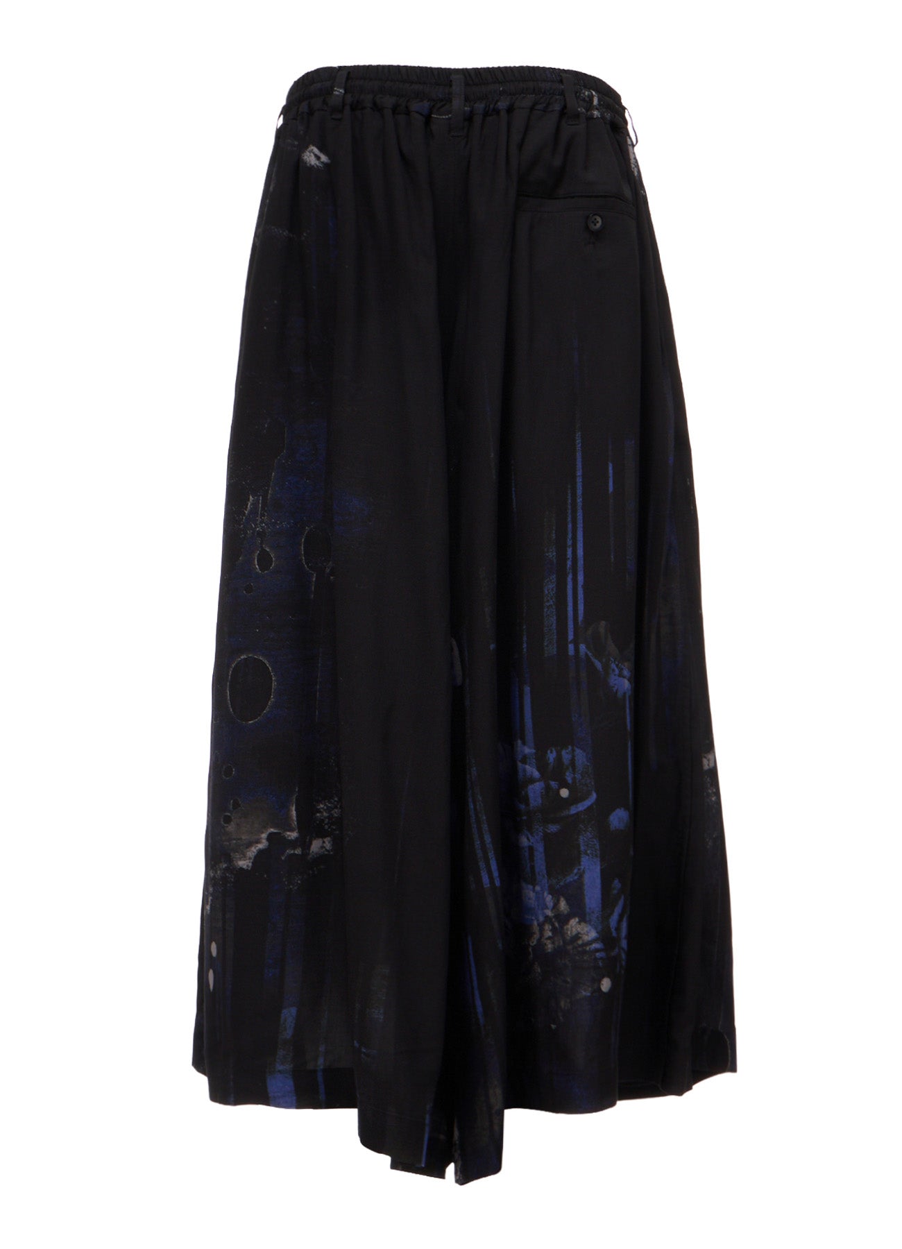 RAYON FLORAL STRIPED CULOTTE PANTS