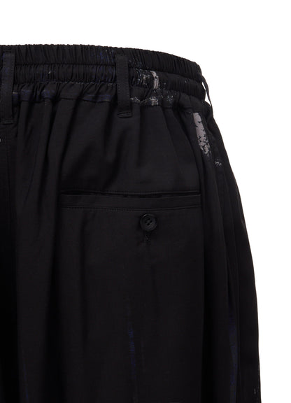 RAYON FLORAL STRIPED CULOTTE PANTS