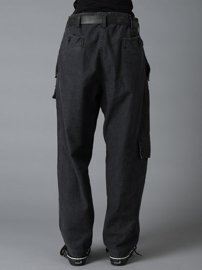 SULFUR DYED BACK SATIN POCKET SLIM PANTS