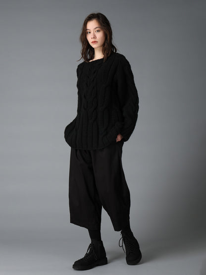 COTTON TWILL WIDE PANTS