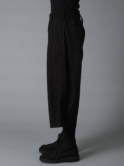 COTTON TWILL WIDE PANTS