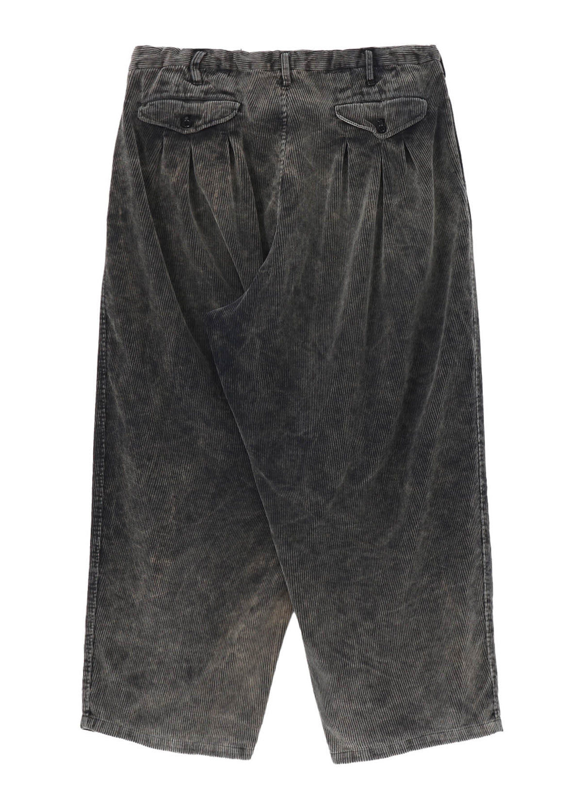 SULFUR-DYED CORDUROY CHEMICAL-BLEACH 12-TUCK PANTS
