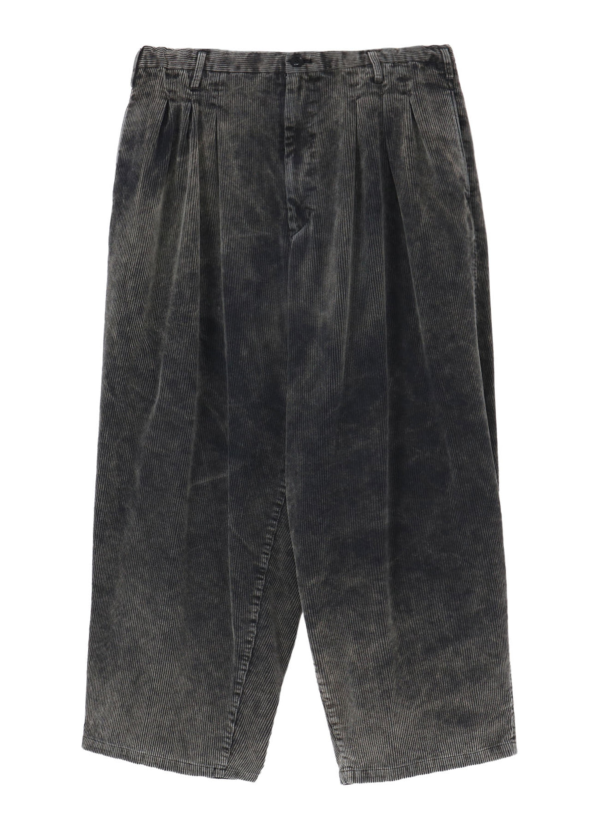 SULFUR-DYED CORDUROY CHEMICAL-BLEACH 12-TUCK PANTS