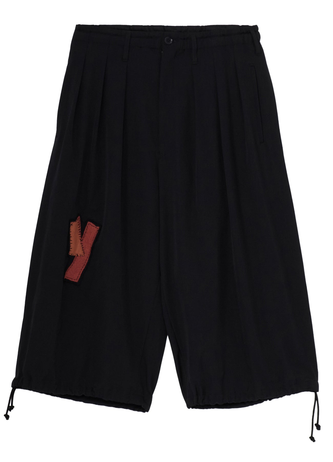 WOOL GABARDINE APPLIQUE BALLOON PANTS