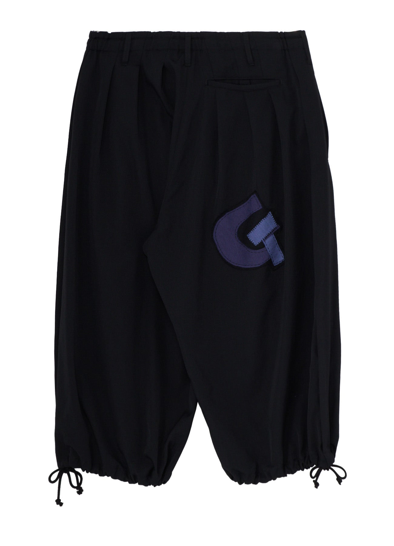 WOOL GABARDINE APPLIQUE BALLOON PANTS