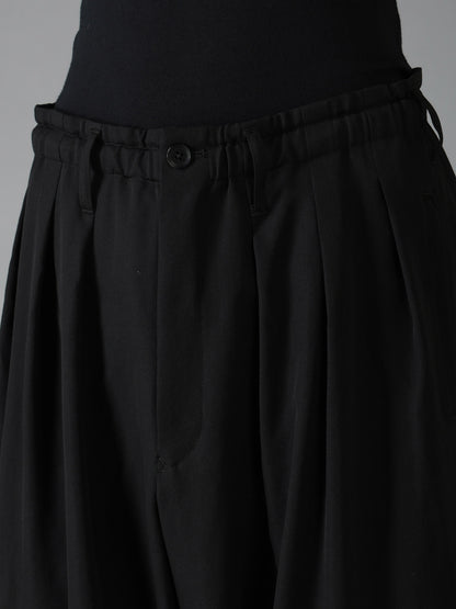 WOOL GABARDINE APPLIQUE BALLOON PANTS