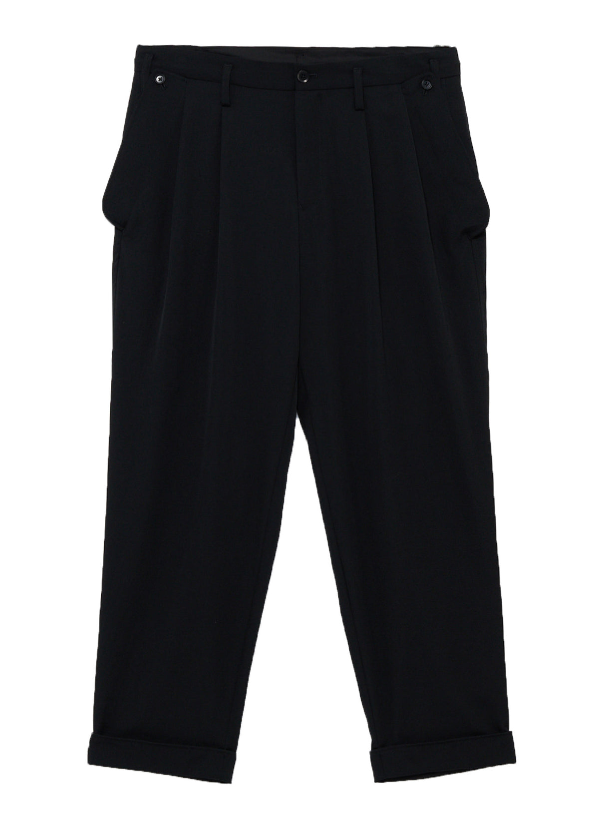 WOOL GABARDINE FLAP PANTS