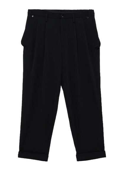 WOOL GABARDINE FLAP PANTS