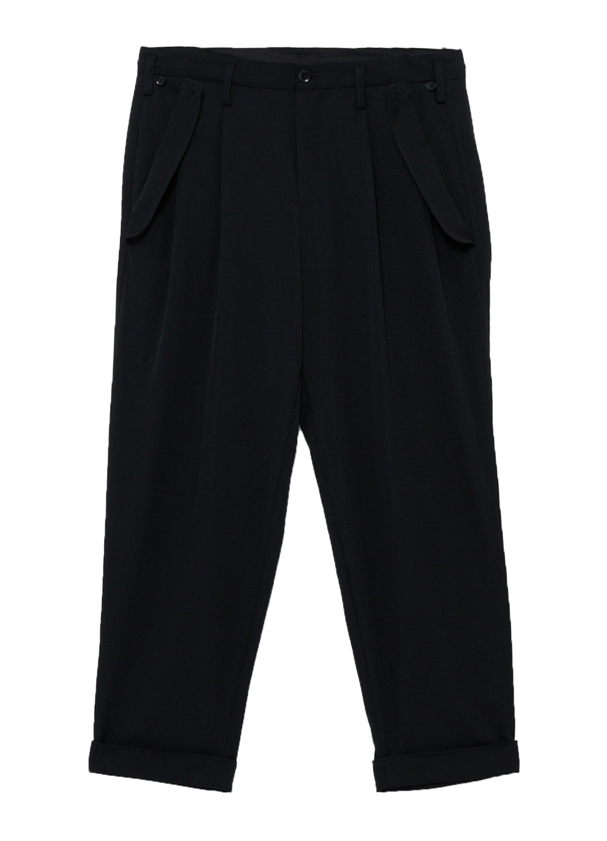 WOOL GABARDINE FLAP PANTS