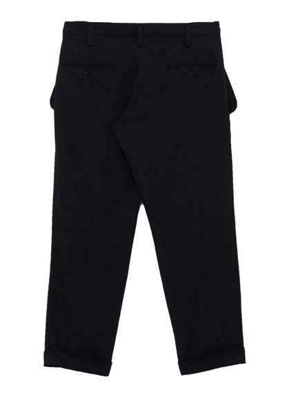 WOOL GABARDINE FLAP PANTS