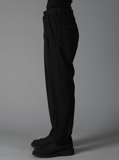 WOOL GABARDINE FLAP PANTS