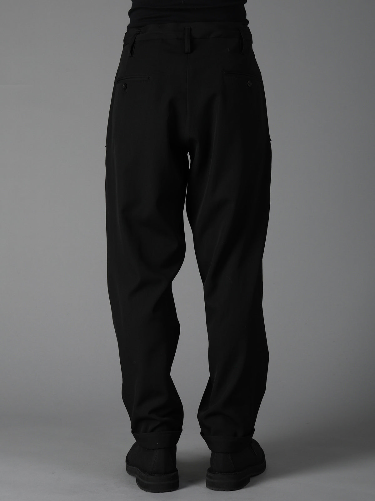 WOOL GABARDINE FLAP PANTS