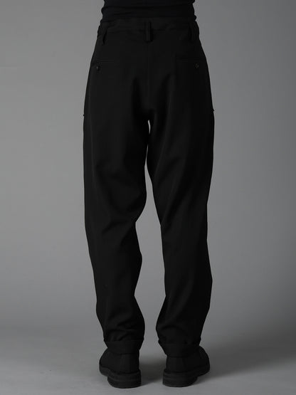 WOOL GABARDINE FLAP PANTS