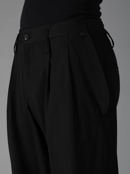 WOOL GABARDINE FLAP PANTS