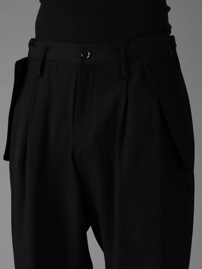 WOOL GABARDINE FLAP PANTS