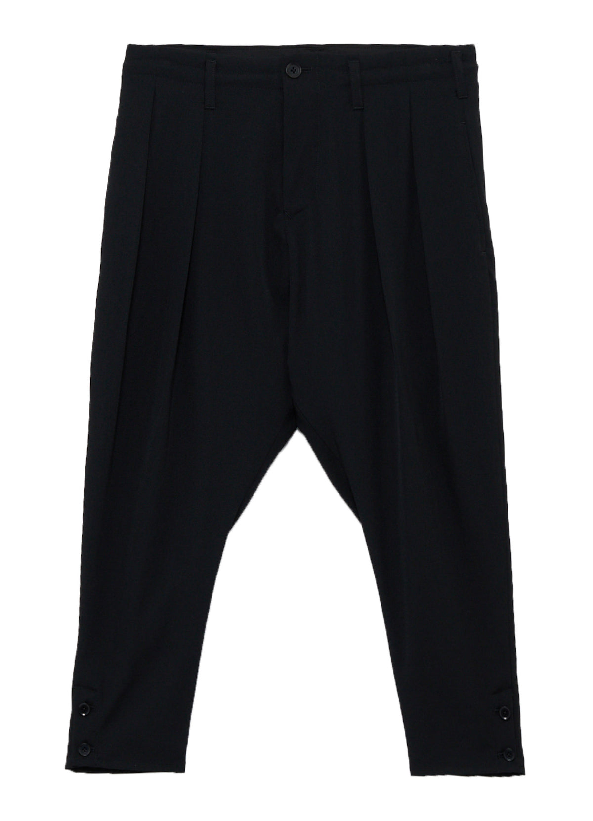 WOOL GABARDINE TAPERED PANTS