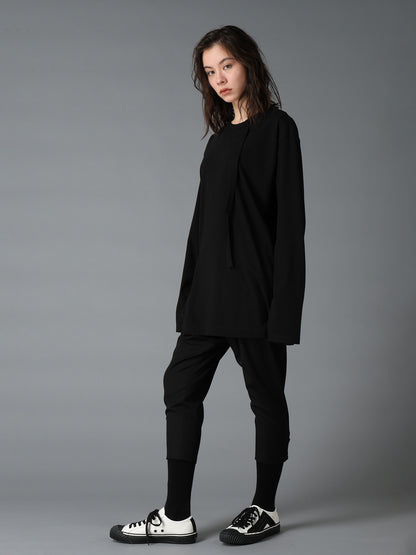 WOOL GABARDINE TAPERED PANTS