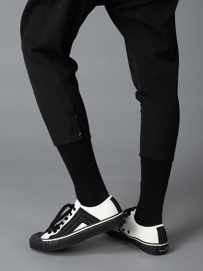 WOOL GABARDINE TAPERED PANTS