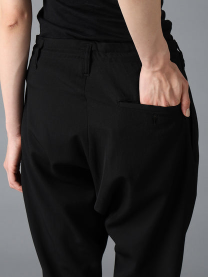 WOOL GABARDINE TAPERED PANTS