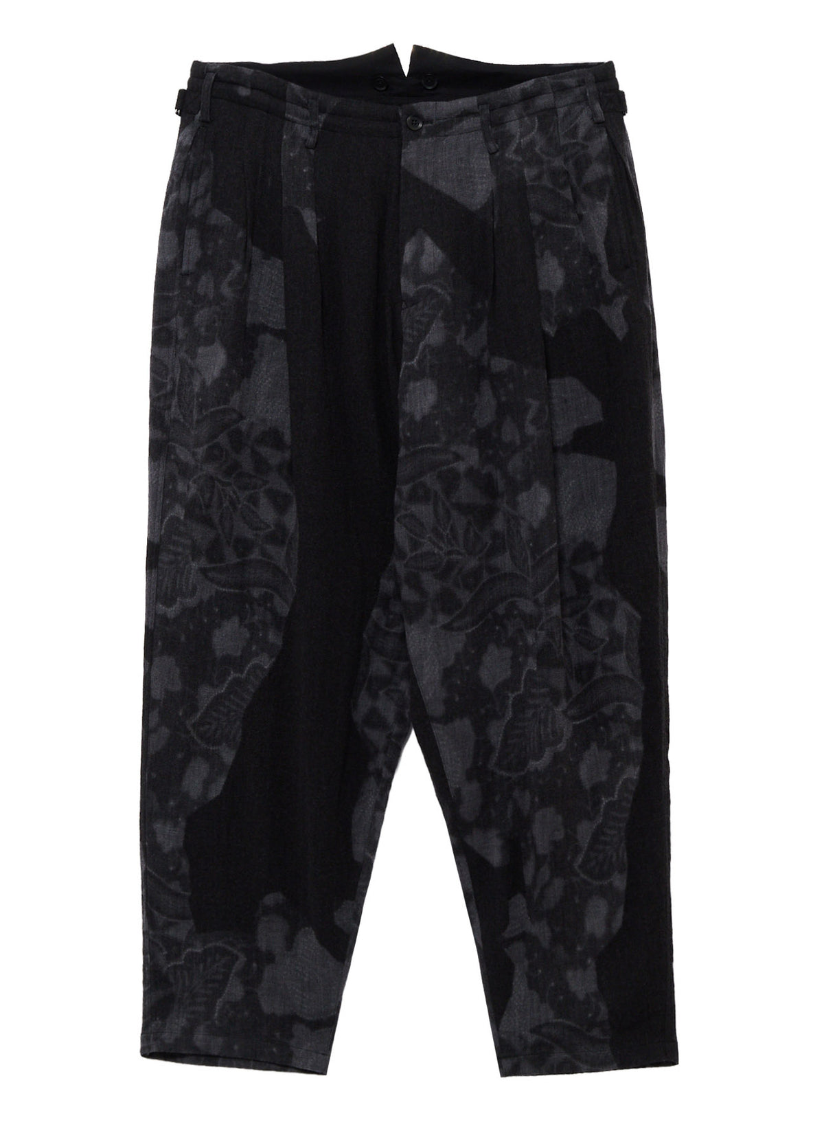 BATIK PATTERN 3-TUCK PANTS WITH FLAPS