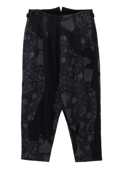 BATIK PATTERN 3-TUCK PANTS WITH FLAPS