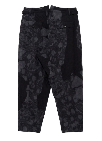 BATIK PATTERN 3-TUCK PANTS WITH FLAPS