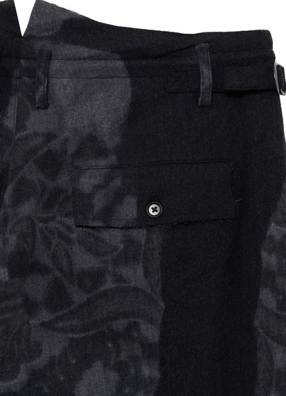 BATIK PATTERN 3-TUCK PANTS WITH FLAPS
