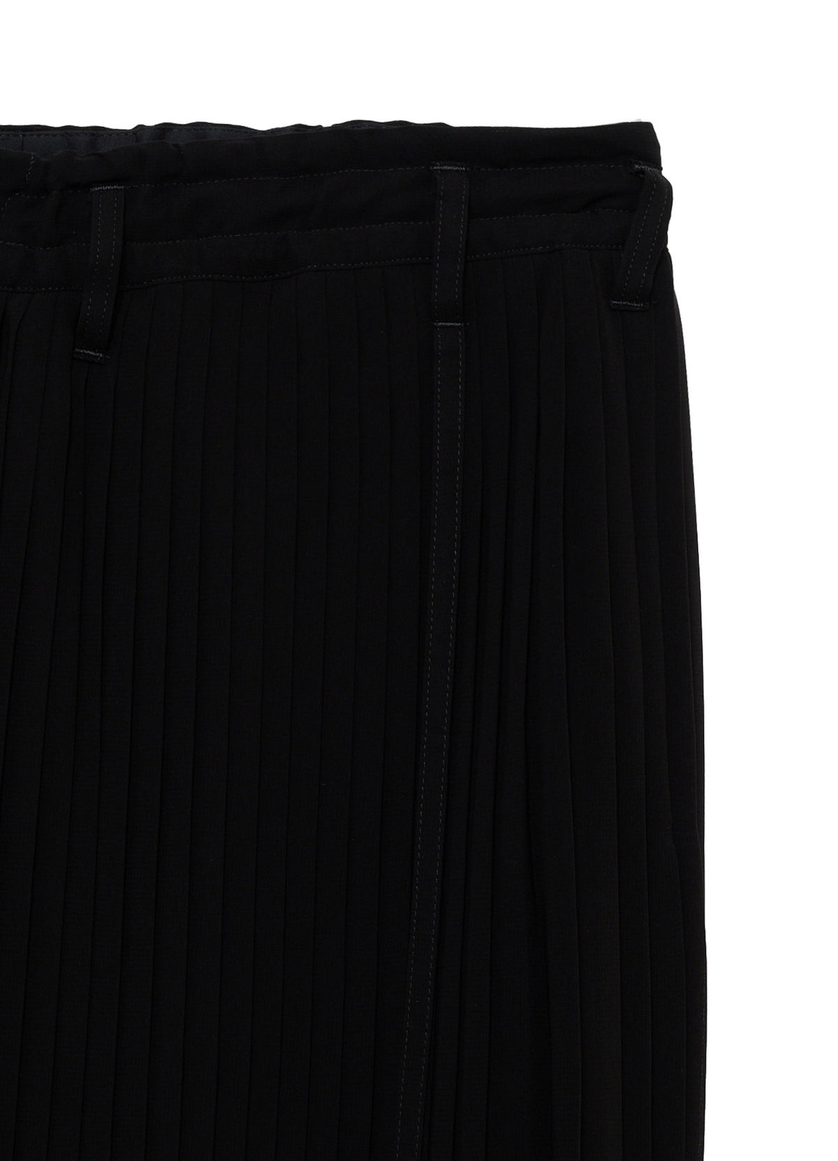 BLACK CHIFFON PLEATS SKIRT PANTS